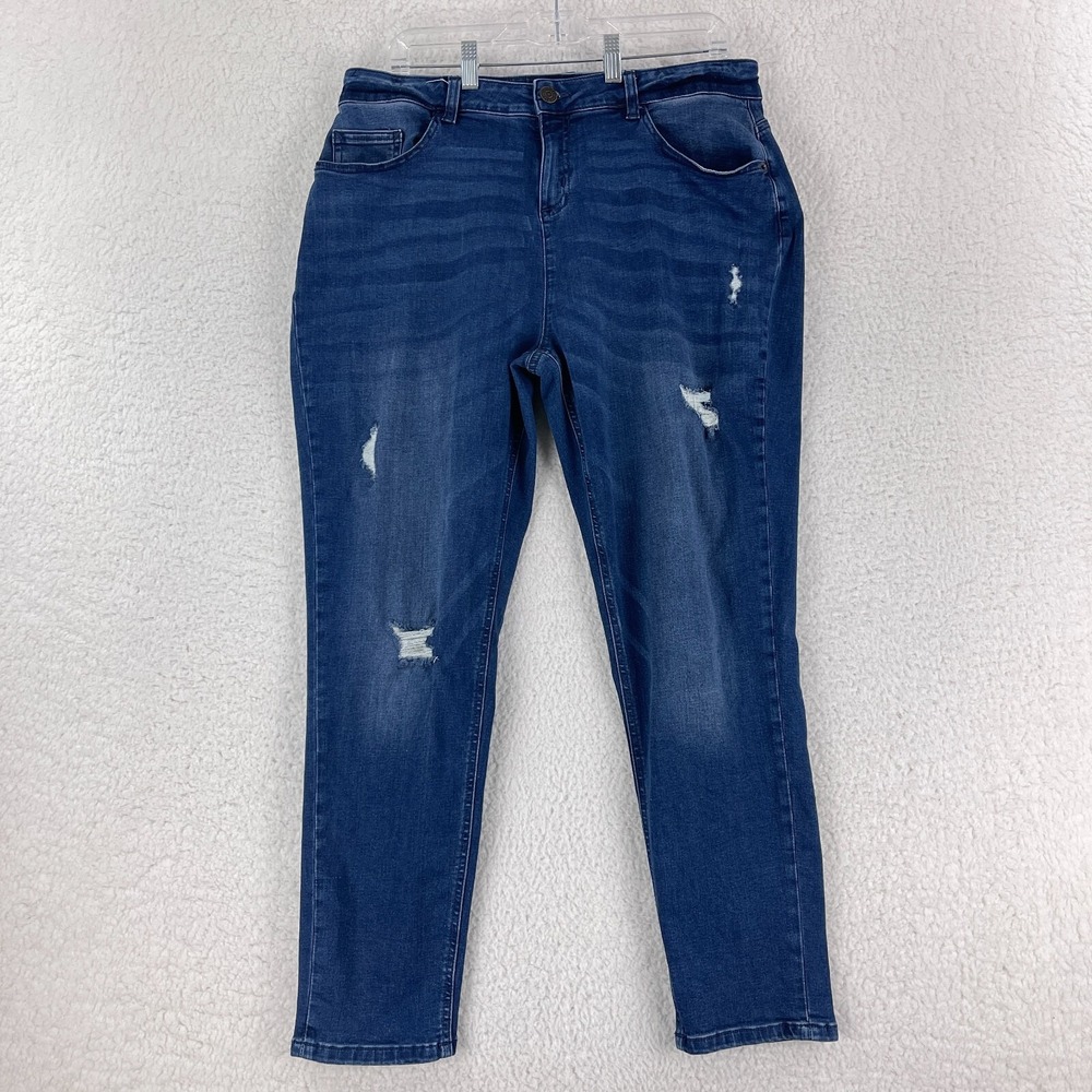 Justice Blue Denim‎ Skinny Ankle Leg Jeans Womens High-Rise Causal Size 34